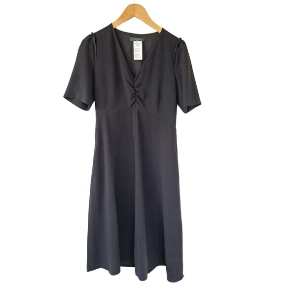 Max Mara Weekend Black Brenda Puff-Sleeve A-line Dress Size 8 US - Picture 11 of 13